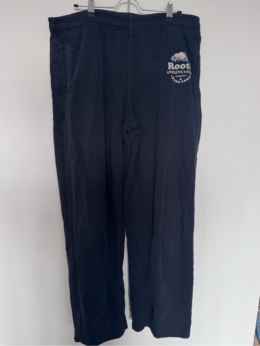 Roots Black Sweatpants with White Athletic Logo